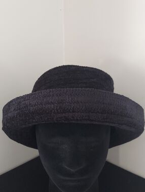 betmar Black Textured Wide-Brim Women's Hat